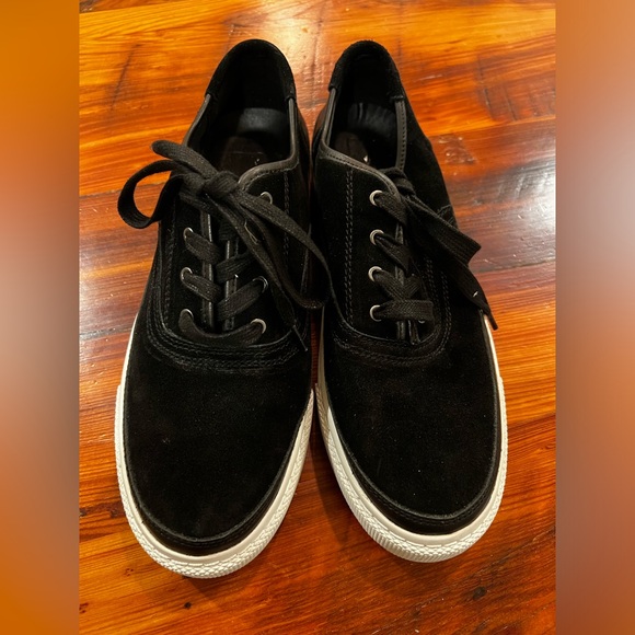 NWOB ALL SAINTS Bella black suede sneaker - Picture 1 of 10